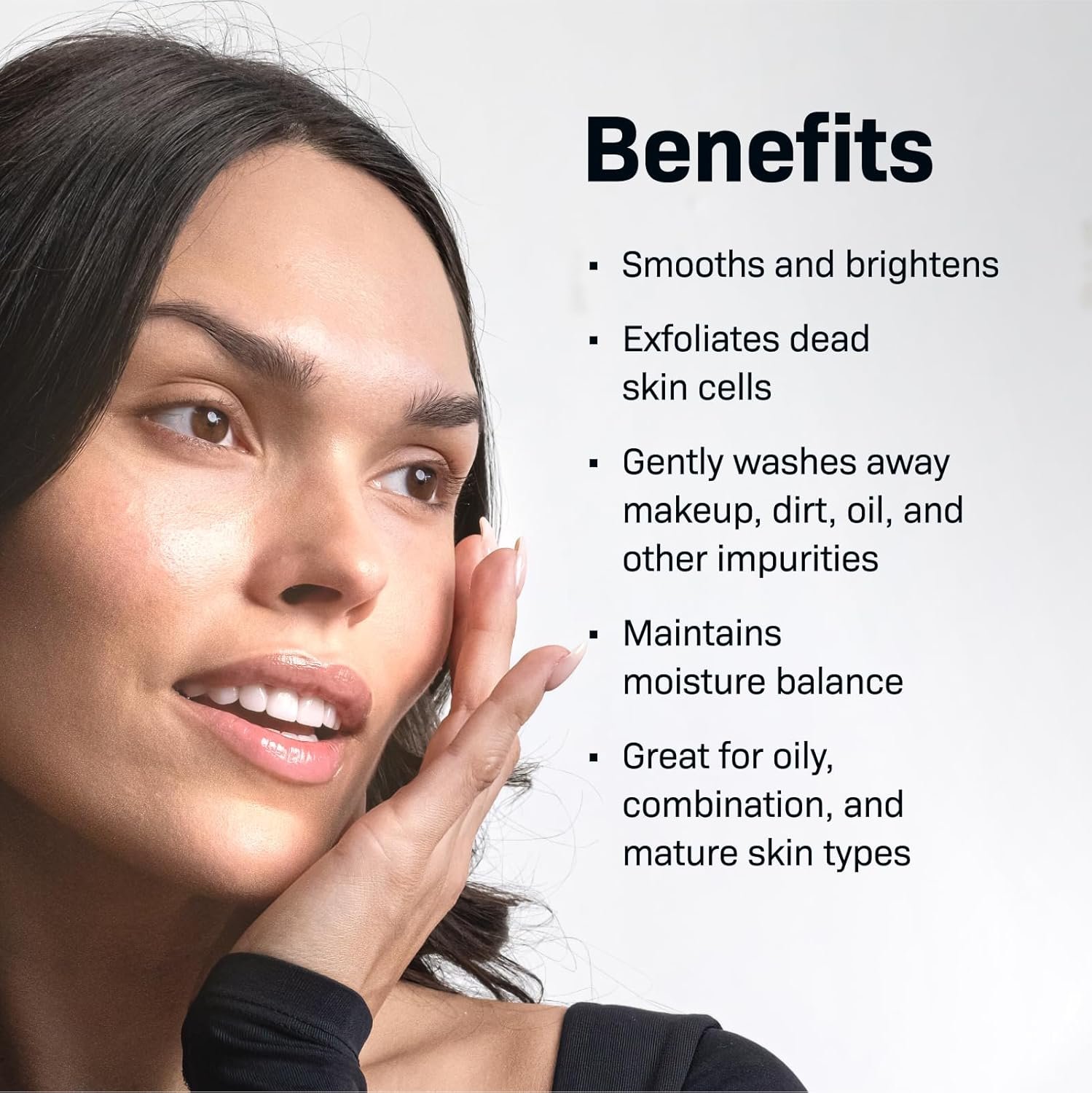Vitamin C exfoliating facial cleanser with vitamin E, brightening face wash for dull skin — back