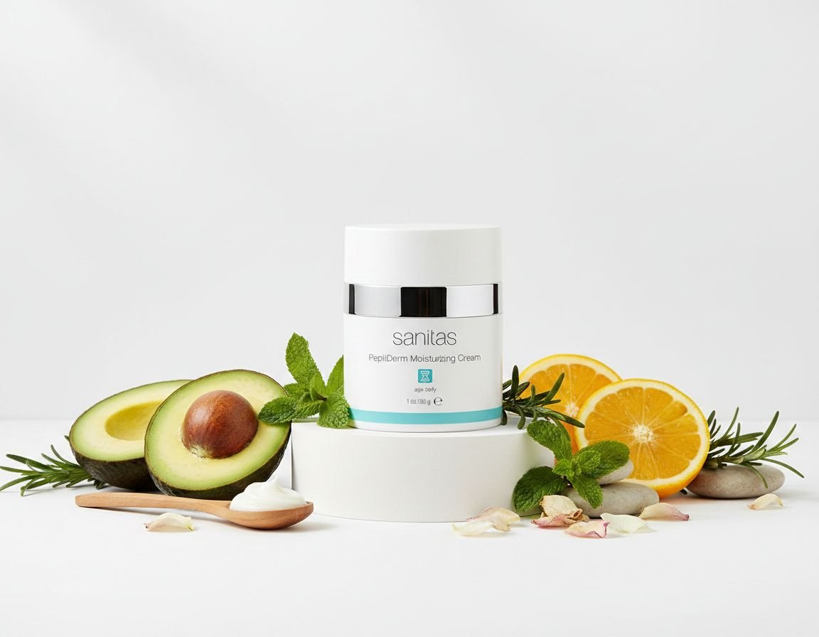 Peptide-infused anti-aging moisturizing cream for mature skin in clinical packaging — view 4