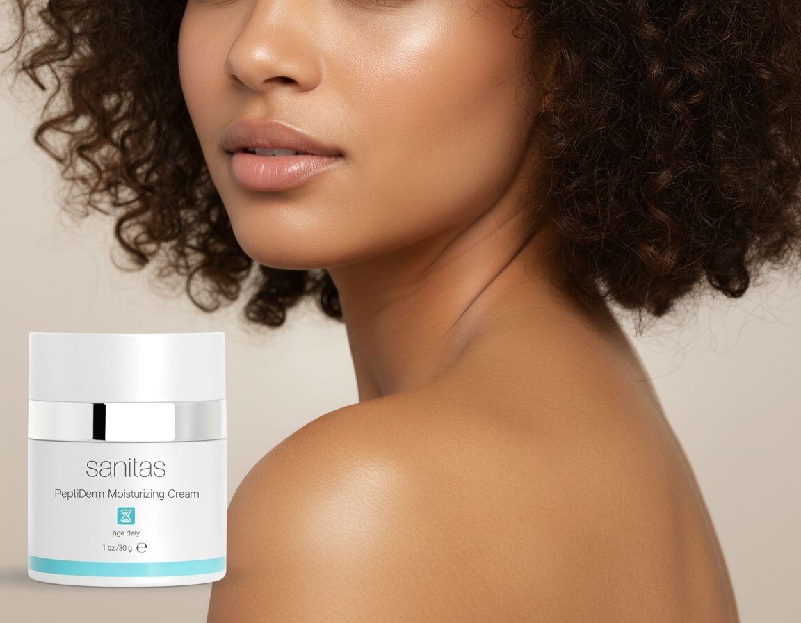 Peptide-infused anti-aging moisturizing cream for mature skin in clinical packaging — view 4