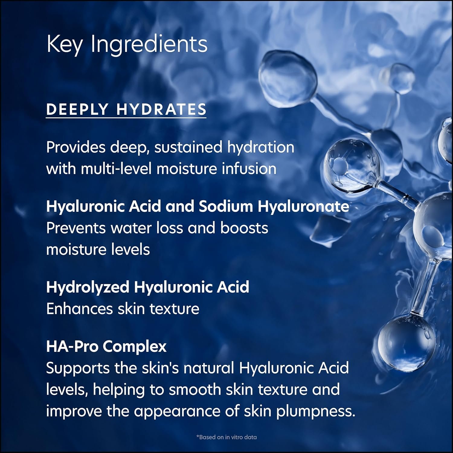 Hyaluronic acid hydrating serum with niacinamide and ceramides in pump bottle for all skin types — view 4