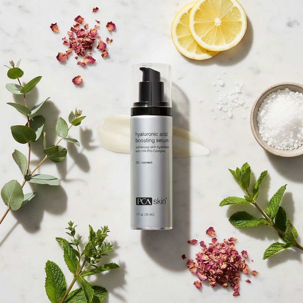 Hyaluronic acid hydrating serum with niacinamide and ceramides in pump bottle for all skin types — view 4