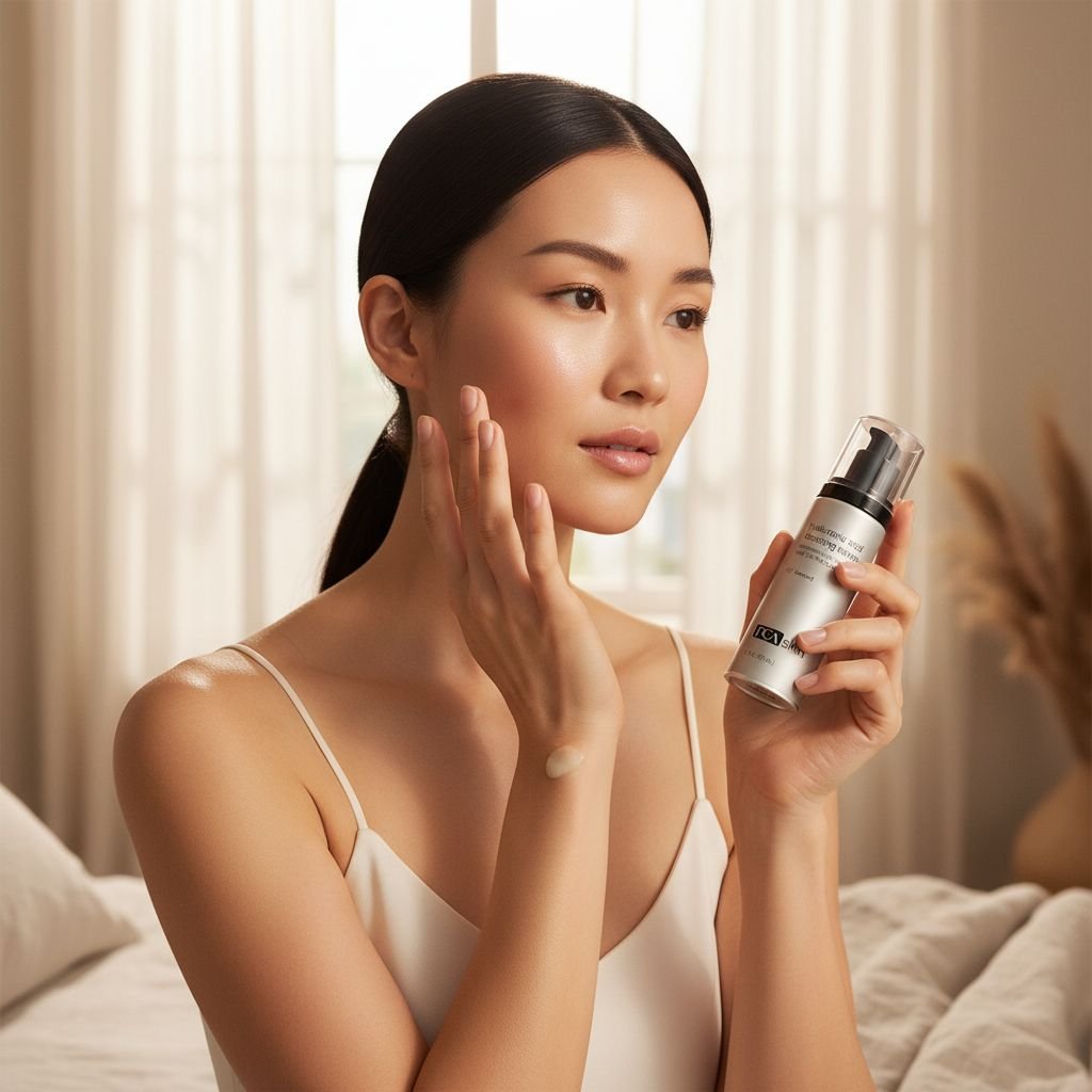 Hyaluronic acid hydrating serum with niacinamide and ceramides in pump bottle for all skin types — view 6