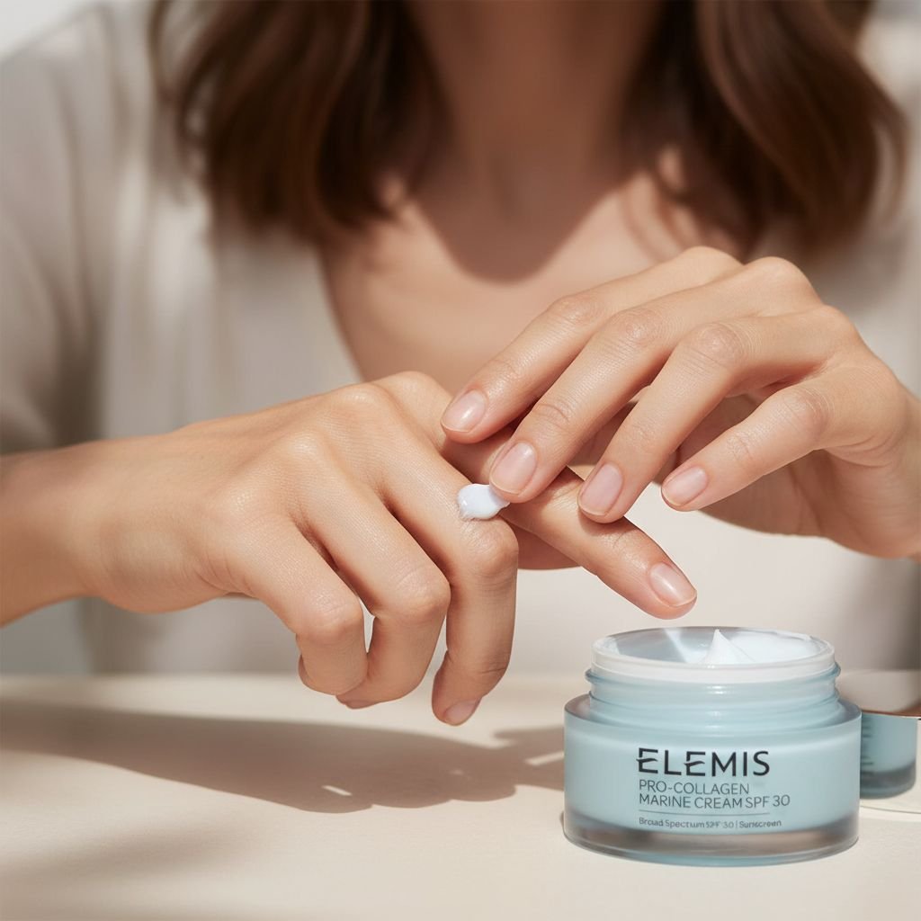 Marine Collagen anti-wrinkle moisturizer cream with SPF 30 for all skin types, lightweight daily facial protectant — view 2