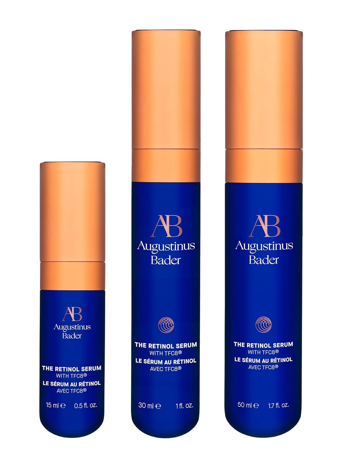 Retinol anti-aging serum bottle with dropper on neutral background, showing hydrating formula for fine lines and firmness — view 2
