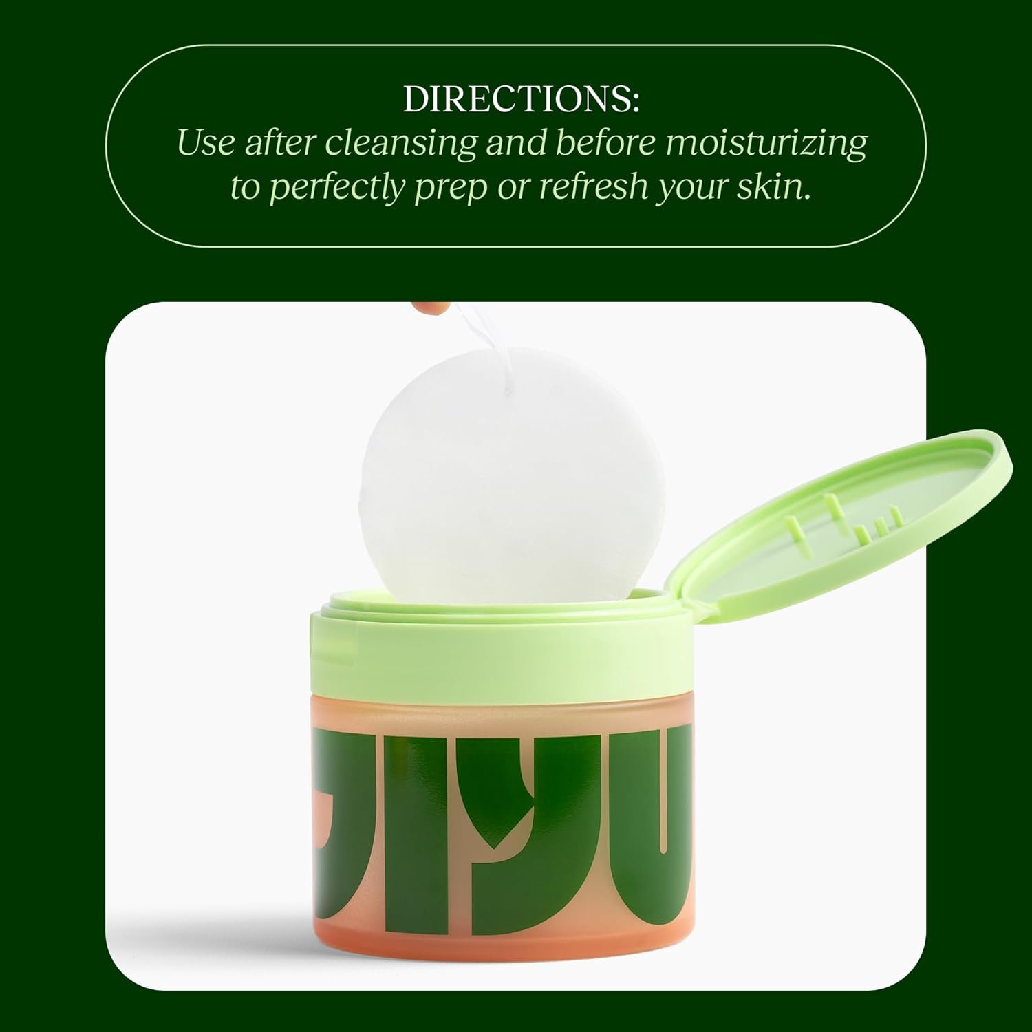 Snail mucin and niacinamide brightening toning pads in glass jar with product swatches on hydrated skin — view 4