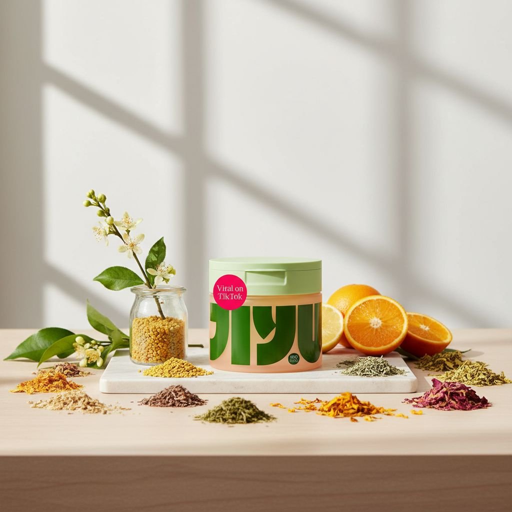 Snail mucin and niacinamide brightening toning pads in glass jar with product swatches on hydrated skin — view 4