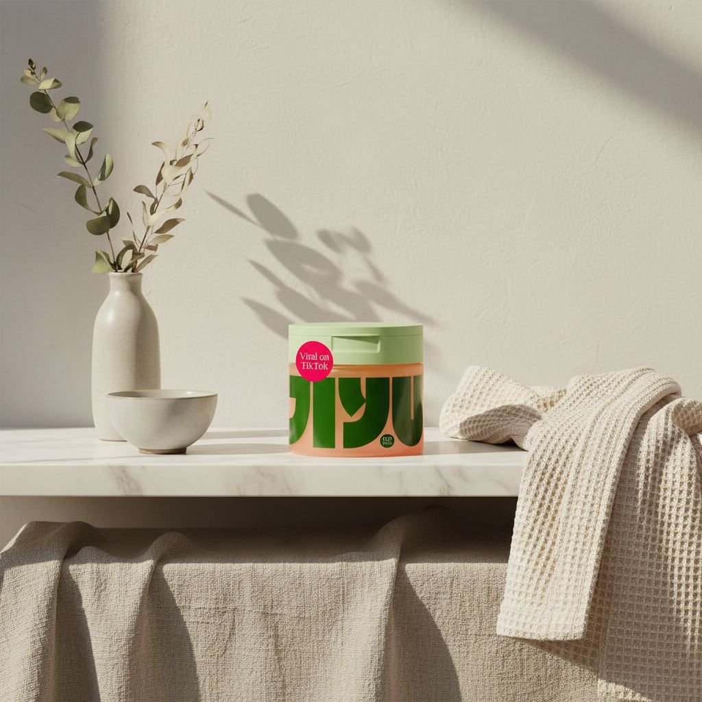 Snail mucin and niacinamide brightening toning pads in glass jar with product swatches on hydrated skin — view 2