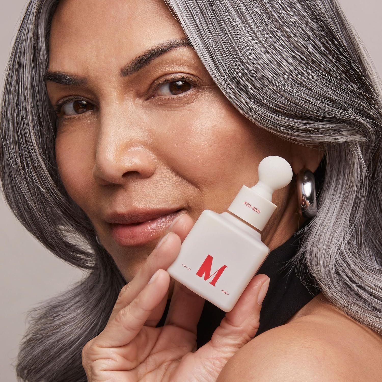 Peptide-infused anti-aging serum with hyaluronic acid in glass bottle, formulated for mature skin and fine line reduction — view 5