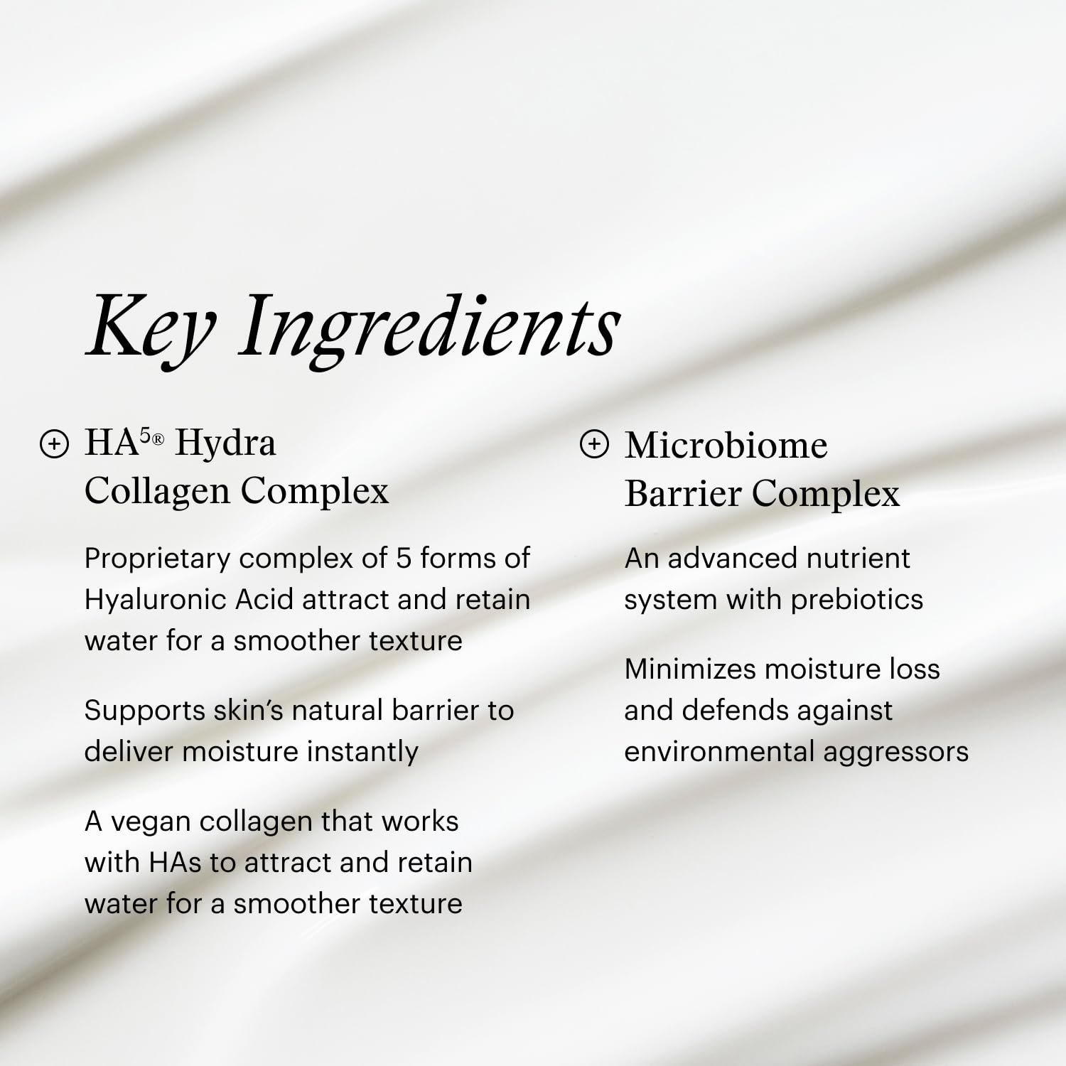Hyaluronic acid and vegan collagen plumping face moisturizer cream for dry, dull skin hydration — view 2