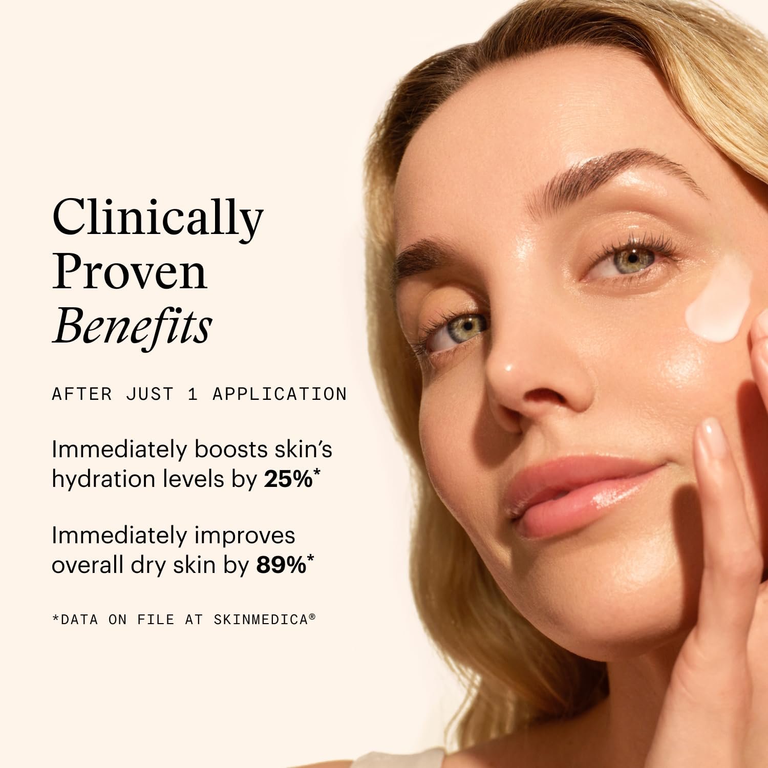 Hyaluronic acid and vegan collagen plumping face moisturizer cream for dry, dull skin hydration — view 3