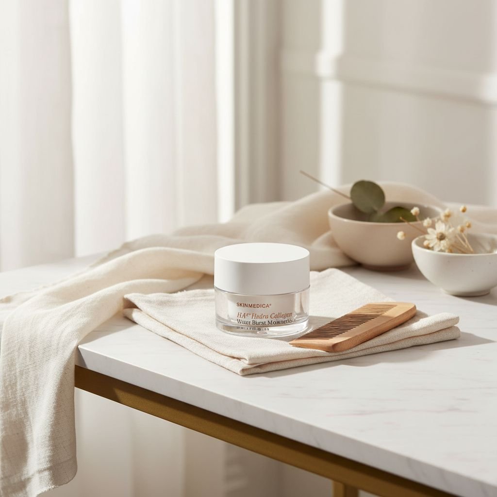 Hyaluronic acid and vegan collagen plumping face moisturizer cream for dry, dull skin hydration — view 2