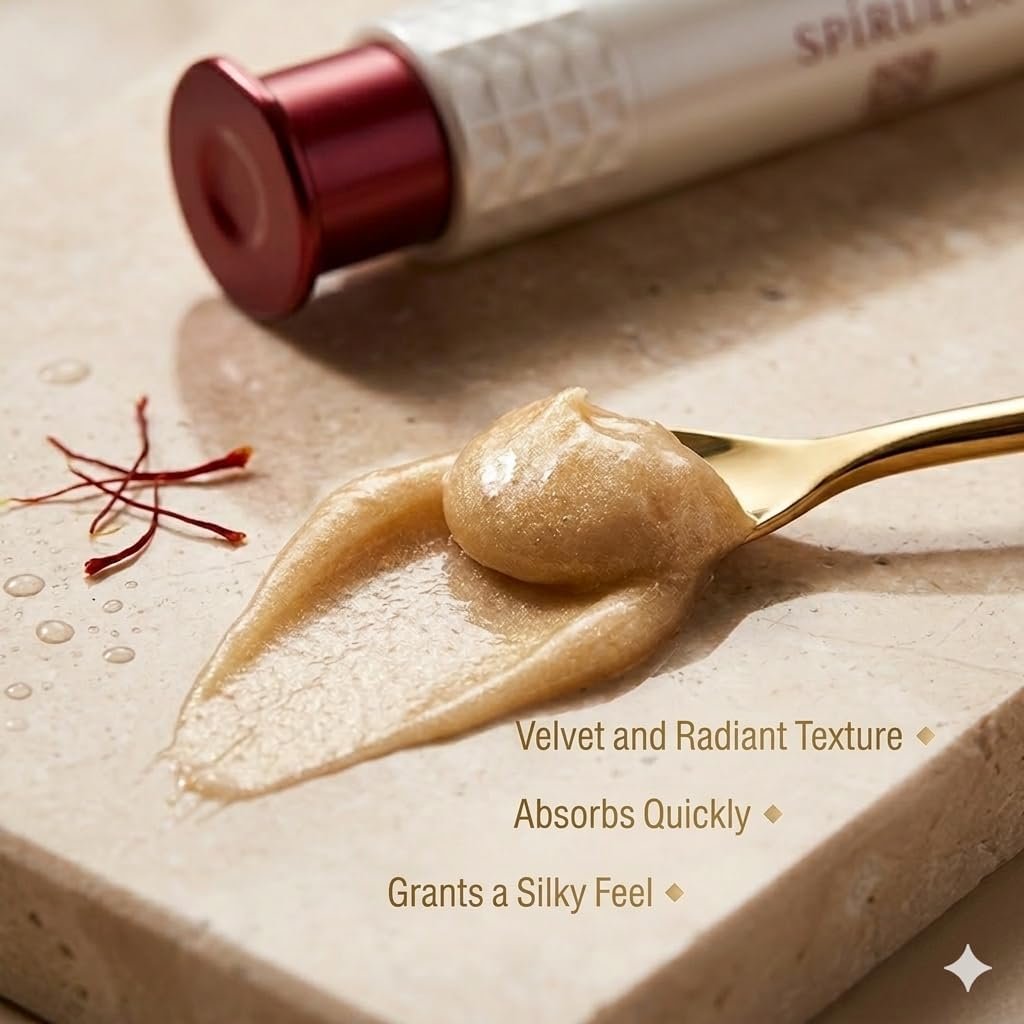 Peptide wrinkle filler serum with saffron in clear bottle, anti-aging treatment for all skin types — view 3