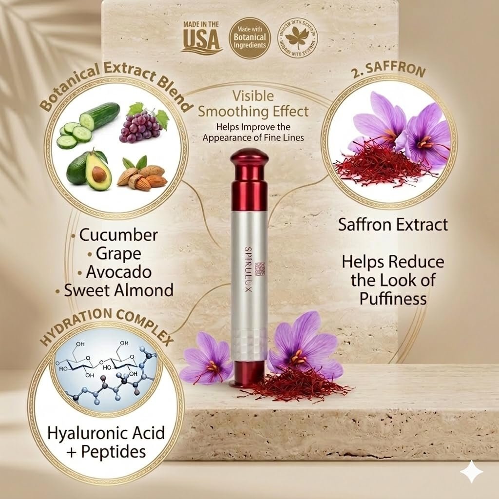 Peptide wrinkle filler serum with saffron in clear bottle, anti-aging treatment for all skin types — view 4