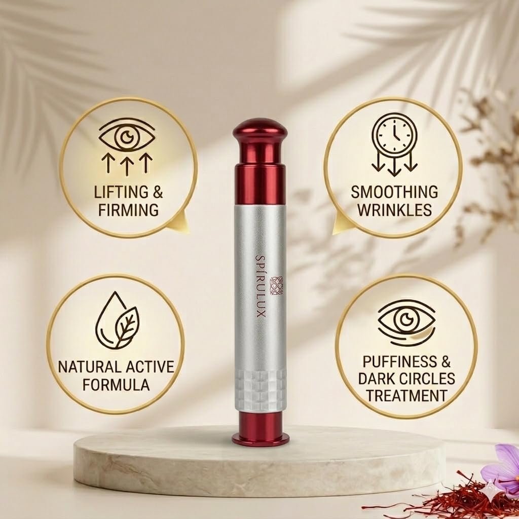Peptide wrinkle filler serum with saffron in clear bottle, anti-aging treatment for all skin types — view 3