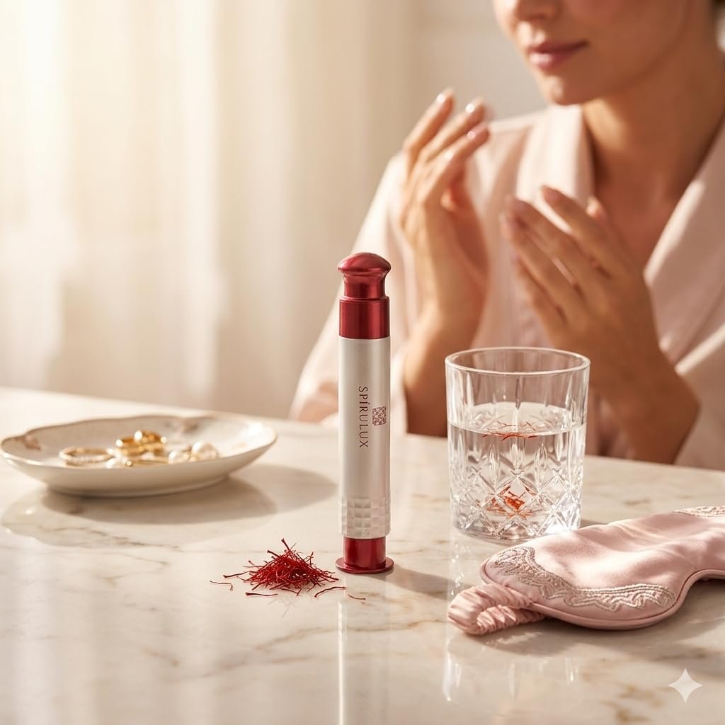 Peptide wrinkle filler serum with saffron in clear bottle, anti-aging treatment for all skin types — view 4