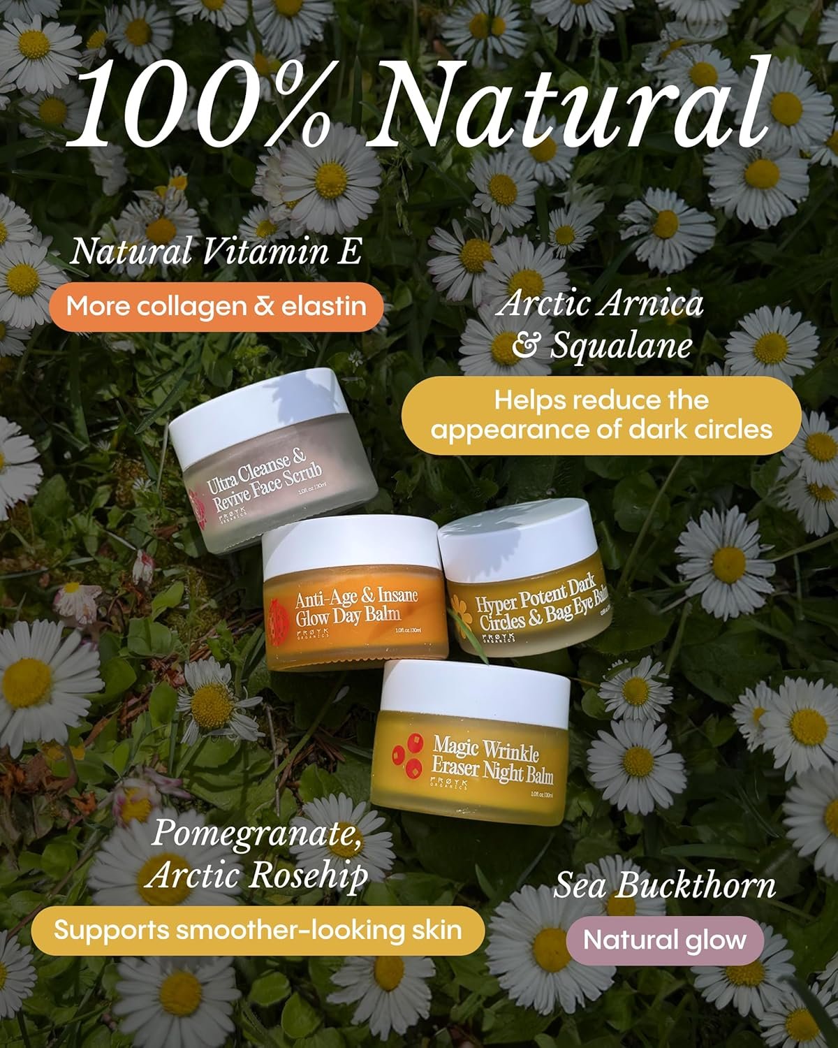 Rosehip and calendula anti-aging balm set for mature skin with day balm, night balm, eye balm, and gentle scrub — view 4